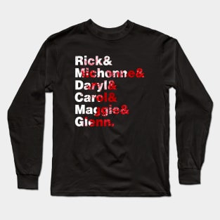 Rick & Michonne & Daryl & Carol & Maggie & Glenn Long Sleeve T-Shirt